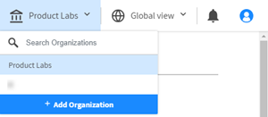 Add Organization dialog in Spot console
